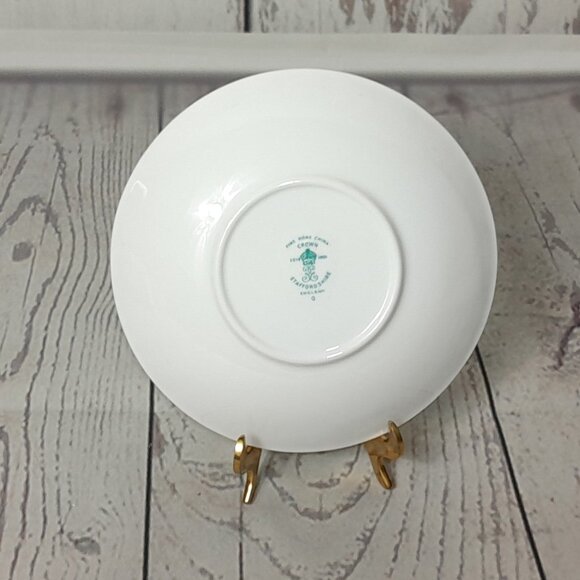 Crown Staffordshire Tea Cup And Saucer Green With Gold Roses E614 England - Picture 11 of 16